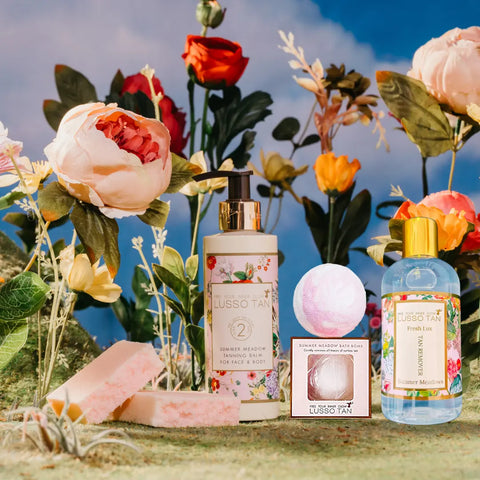 Sunshine-in-a-Bottle-Step-Into-Summer-with-the-Glow-Boosting-Magic-of-Our-Summer-Meadows-Range Lusso Tan