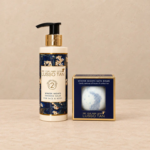 The Winter Nights Glow & Soak Duo Lusso Tan